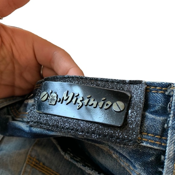 Migi Nizza Jeans 30” distressed embroidered low rise bootie festival summer - Picture 7 of 10